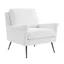 White Faux Leather Accent Chair with Black Legs