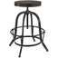 Rustic Farmhouse 33" Adjustable Black Wood and Metal Bar Stool