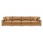 Tan Faux Leather Four Piece Sofa with Down Fill Cushions