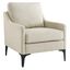 Mid-Century Modern Beige Fabric Accent Chair with Sleek Metal Legs