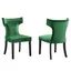 Emerald Green Velvet Upholstered Wood Side Chair