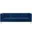 Delight Navy Velvet Tufted Button Luxe Sofa with Gold Legs