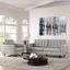 Empress Light Gray Tufted Sofa and Armchair Set with Solid Wood Legs
