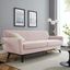 Pink Velvet Tufted Sofa with Removable Cushions, 91"