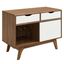 Envision 37" Walnut White Mid-Century Modern Vinyl Record Stand with Drawers