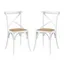 High Cross Back White Wood Side Chair