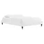 Deco Glam Queen Velvet Platform Bed with Wood Legs - White