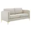 Chic Beige Velvet Fabric Sofa with Gold Metal Accents and Wood Construction