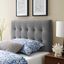 Gray Twin Upholstered Biscuit Tufted Velvet Headboard