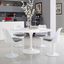 Lippa Inspired 54" Round White High Gloss Wood Dining Table