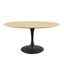 Lippa 60" Oval Natural Wood and Black Metal Dining Table