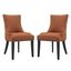 Regal Hourglass Orange Fabric Upholstered Side Chair with Wood Legs