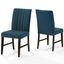 Blue Upholstered Parsons Side Chair with Wood Frame