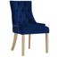 Sapphire Velvet Tufted Parsons Side Chair with Light Wood Legs