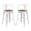 Promenade Vintage White Metal and Bamboo 41" Bar Stool Set