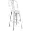 Vintage White Metal High-Back Bistro Bar Stool