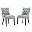 Light Gray Velvet Upholstered Parsons Side Chair with Wood Frame