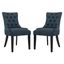 Regal Azure Upholstered Side Chair with Tufted Buttons and Nailhead Trim