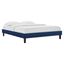 Regal Navy Queen Velvet Upholstered Platform Bed with Tufted Headboard