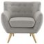 Mid-Century Modern Remark Light Gray Wood Armchair