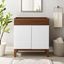 Render 30" White and Walnut Mid-Century Modern Bathroom Vanity Cabinet