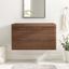 Render 36'' Walnut Wall-Mount Bathroom Vanity Cabinet