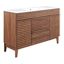 Walnut White Mid-Century Modern Single Sink Vanity