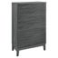 Charcoal Mid-Century 5-Drawer Dresser with Tapered Legs