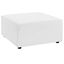 White Aluminum Outdoor Upholstered Ottoman