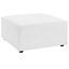 White Aluminum Outdoor Upholstered Ottoman