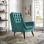 Teal Velvet Splayed Leg Mid-Century Accent Chair