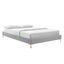 Sutton Full Performance Velvet Light Gray Bed Frame with Gold Legs