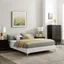 Sutton King White Velvet Upholstered Bed Frame with Gold Legs