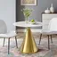 Tupelo 36" White Marble and Gold Dining Table