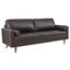 Valour 81" Brown Top Grain Leather Tufted Sofa with Walnut Legs