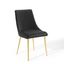 Elegant High-Back Black Velvet Swivel Side Chair with Gold Metal Legs