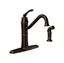 Mediterranean Bronze High Arc Kitchen Faucet with Side Sprayer