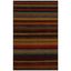 Rectangular Red Stripe Stain-Resistant Synthetic Area Rug