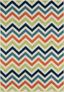 Vibrant Stripes Multicolor Synthetic 3'11" x 5'7" Indoor/Outdoor Rug