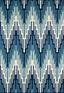 Baja Blue and White Chevron 2'x3' Synthetic Area Rug