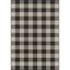 Charcoal and Beige Plaid Rectangular Outdoor Rug 6'7" x 9'6"