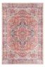 Chandler Red and Navy Synthetic Rectangular Area Rug 7'6" x 9'6"