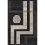 Edi-3 Charcoal Geometric Wool-Blend 34"x22" Rectangular Area Rug