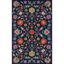 Navy Multicolor Hand-Tufted Wool Floral Area Rug 3'9" x 5'9"