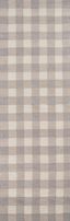 Gray and Beige Handmade Wool Checkered Runner Rug