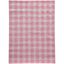 Pink and White Plaid Synthetic 2' x 3' Area Rug