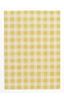 Yellow and White Plaid Synthetic Rectangular Area Rug