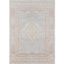 Pastel Blue Beige Medallion Synthetic Rectangular Area Rug 7'10" x 10'6"