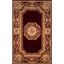 Regal Burgundy Hand-Tufted Wool Rug with Gold Floral Scrolls 8' x 11'