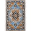 Handmade Blue and Orange Wool 6' x 9' Medallion Rug